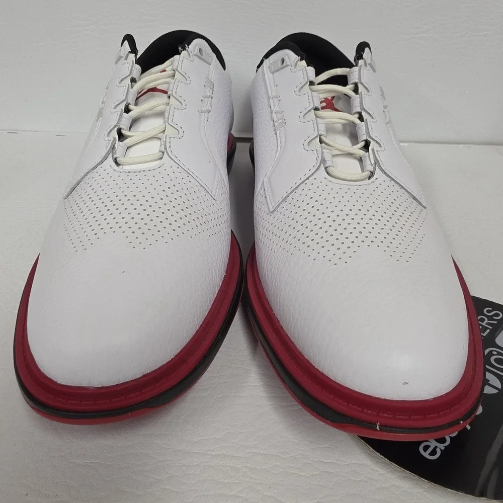 Nike Air Jordan ADG 5 White Black Red Golf Cleats FQ6642-103 Men's Size 11.5
